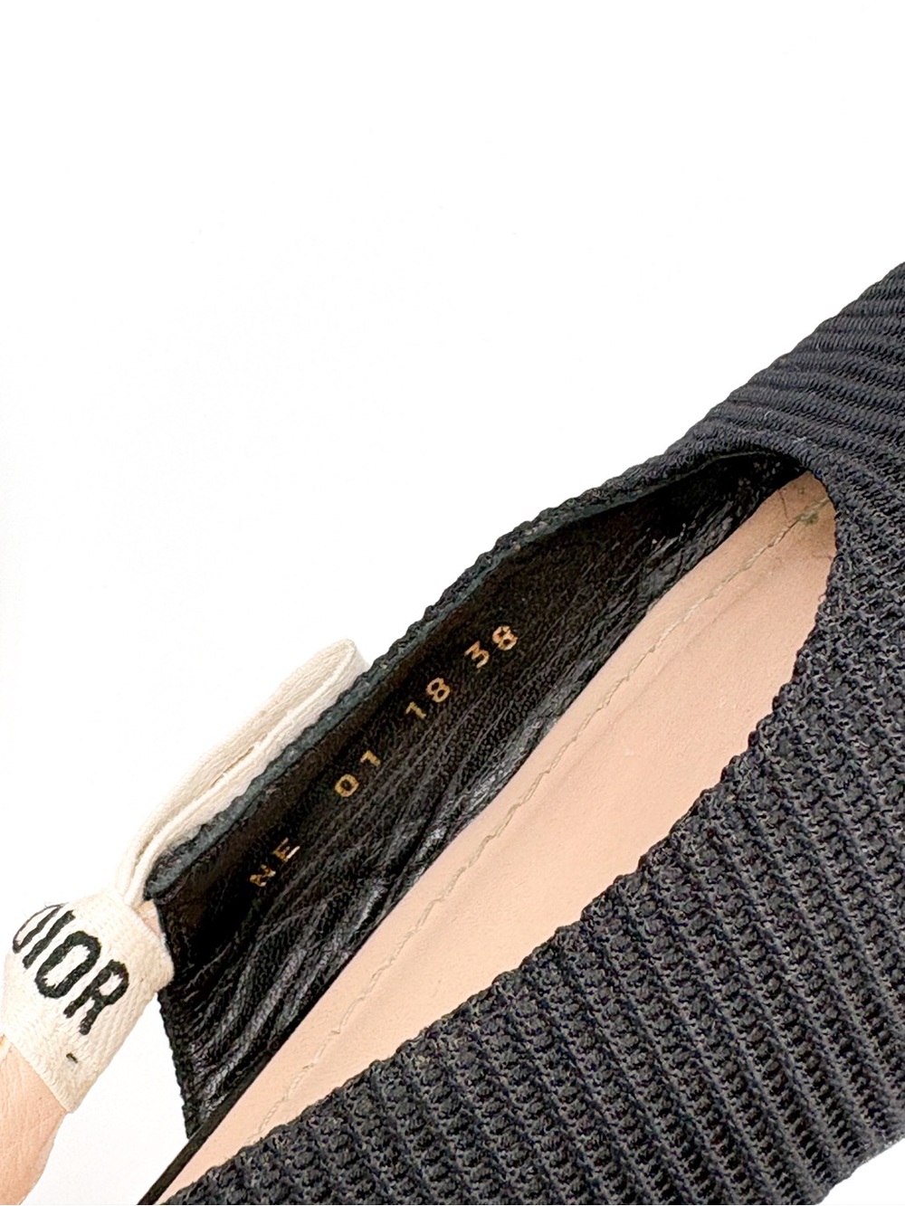 Christian Dior J’Adior Black Technical Fabric Slingback Flats Size 38 - Picture 6 of 8